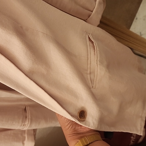 Old Navy, never worn, dust pink, linen, casual blazer. - Picture 3 of 4